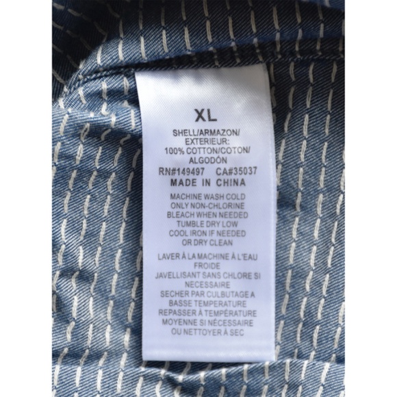 JOE'S JEANS MEN NWT PINDOT CHAMBRAY L/S REGULAR FIT LIGHT INDIGO SHIRT. SIZE XL - Picture 6 of 7